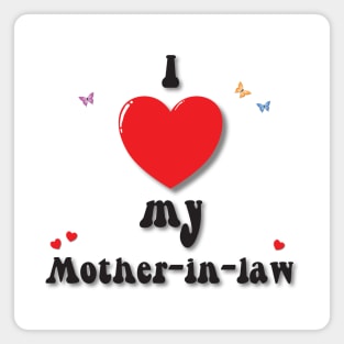 I love my mother in law heart doodle hand drawn design Magnet